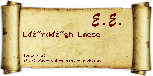 Eördögh Emese névjegykártya